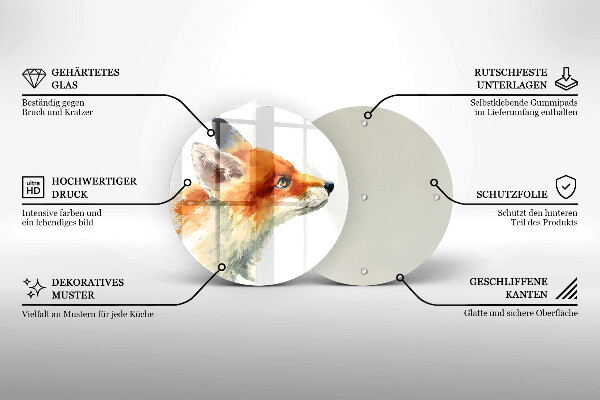 Tocător de bucătărie Vulpe pictată