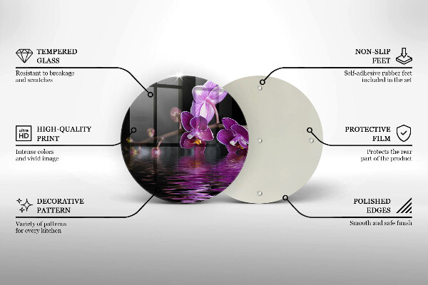 Tocător de bucătărie Apa zen de orhidee