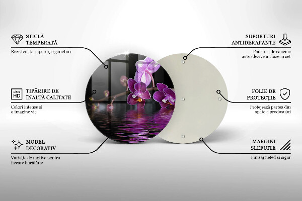 Tocător de bucătărie Apa zen de orhidee