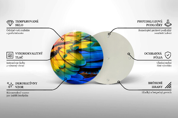 Tocător de bucătărie Pene de papagal colorate