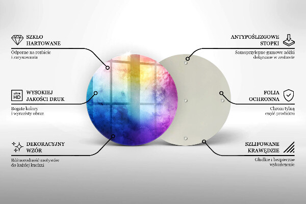 Tocător de bucătărie Stropi de acuarelă curcubeu