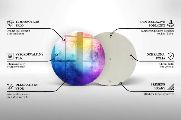 Tocător de bucătărie Stropi de acuarelă curcubeu
