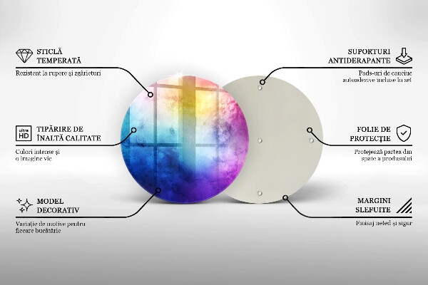 Tocător de bucătărie Stropi de acuarelă curcubeu