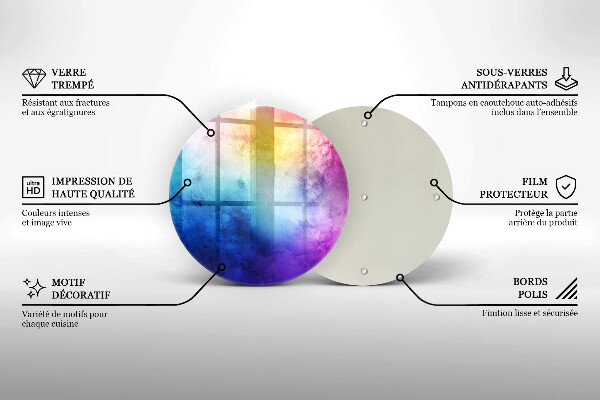 Tocător de bucătărie Stropi de acuarelă curcubeu