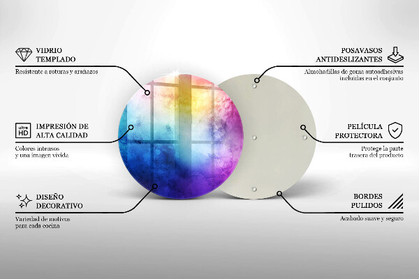 Tocător de bucătărie Stropi de acuarelă curcubeu