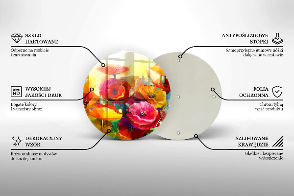 Tocător de bucătărie Flori colorate pictate