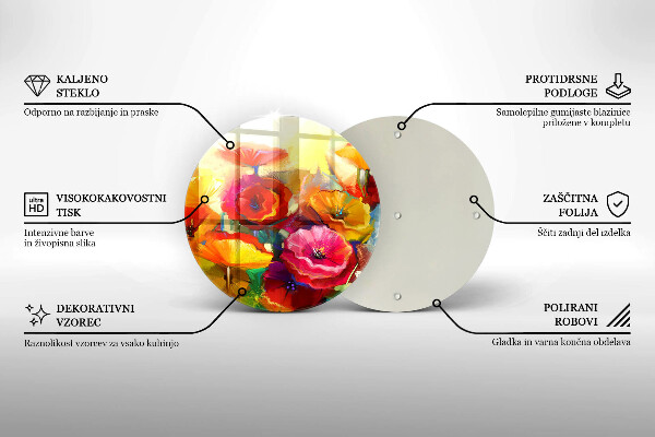 Tocător de bucătărie Flori colorate pictate