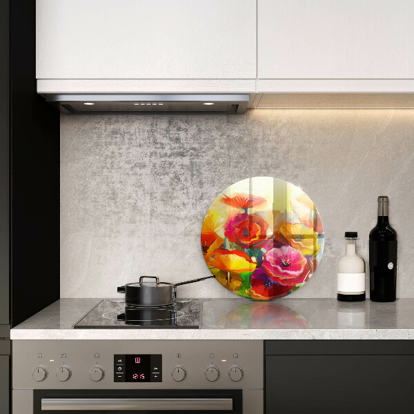 Tocător de bucătărie Flori colorate pictate