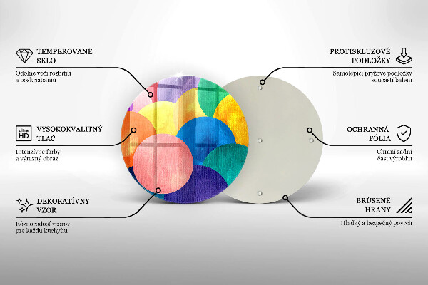 Tocător de bucătărie Cercuri colorate