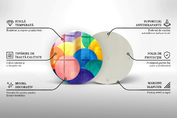 Tocător de bucătărie Cercuri colorate