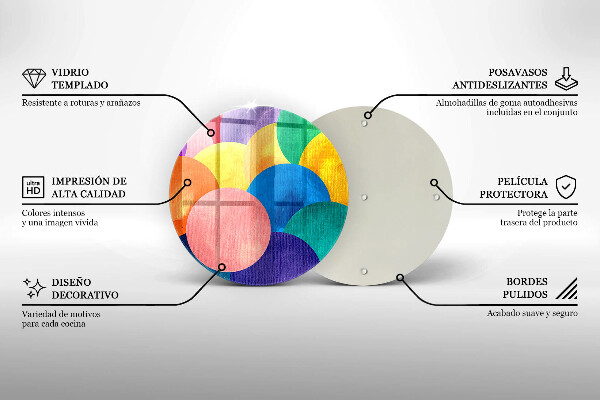 Tocător de bucătărie Cercuri colorate