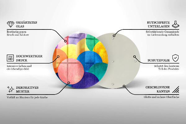 Tocător de bucătărie Cercuri colorate