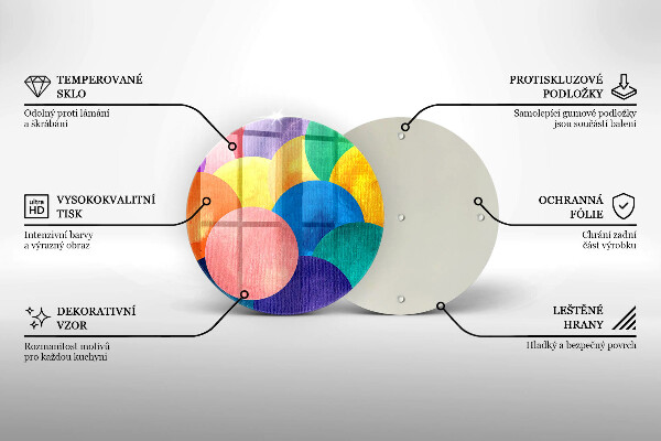 Tocător de bucătărie Cercuri colorate