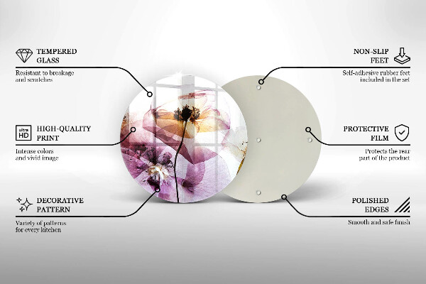 Tocător de bucătărie Flori delicate