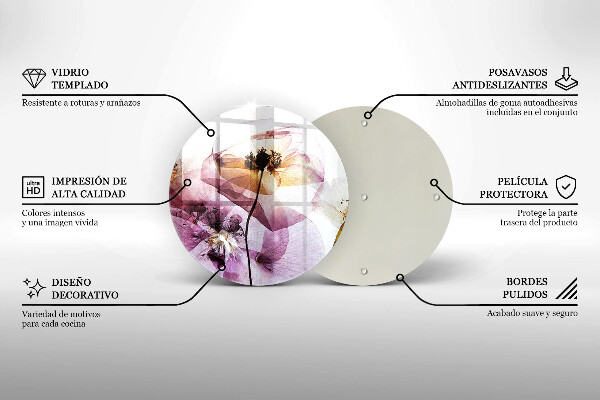 Tocător de bucătărie Flori delicate