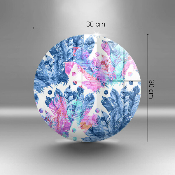 Tocător din sticlă Ilustrație boho cu pene