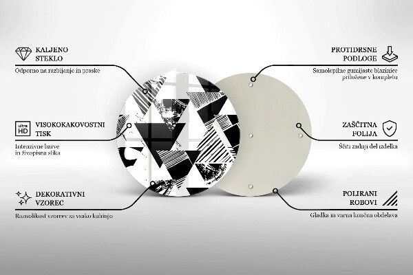 Tocător din sticlă Triunghiuri geometrice