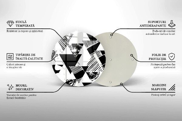 Tocător din sticlă Triunghiuri geometrice