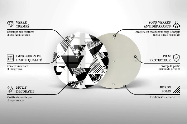 Tocător din sticlă Triunghiuri geometrice