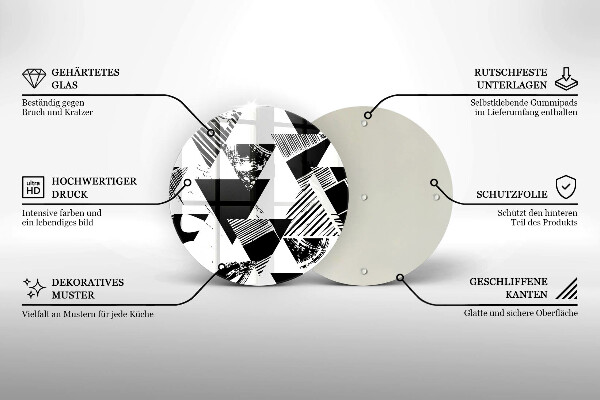 Tocător din sticlă Triunghiuri geometrice