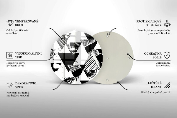 Tocător din sticlă Triunghiuri geometrice