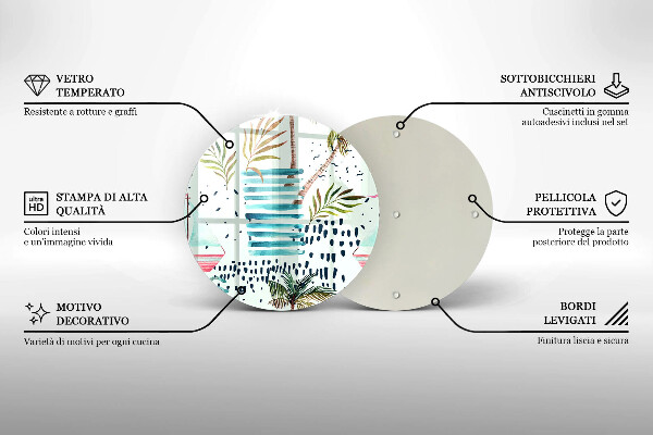 Tocător din sticlă Ilustrații de vacanță