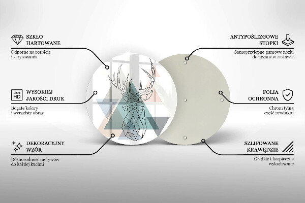 Tocător din sticlă Cerb abstract