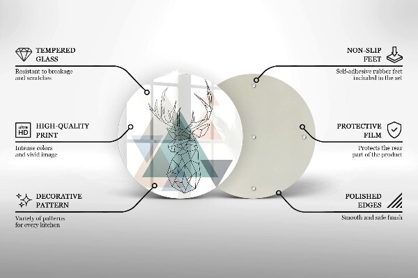 Tocător din sticlă Cerb abstract