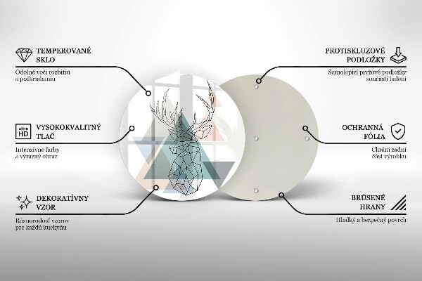 Tocător din sticlă Cerb abstract