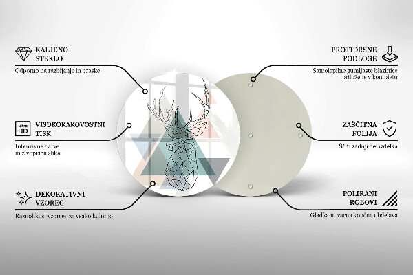 Tocător din sticlă Cerb abstract