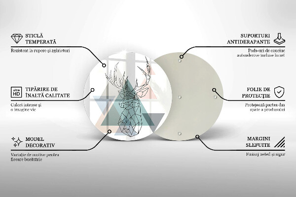 Tocător din sticlă Cerb abstract