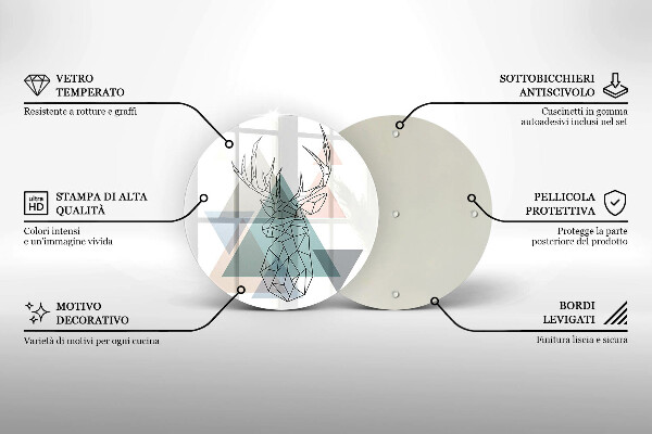 Tocător din sticlă Cerb abstract