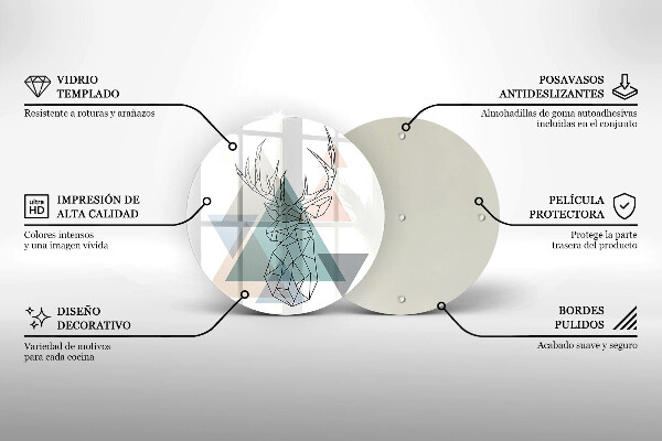Tocător din sticlă Cerb abstract