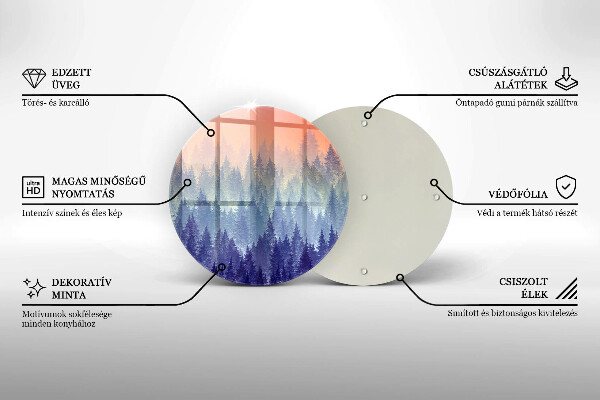 Tocător din sticlă Pădurea la apus