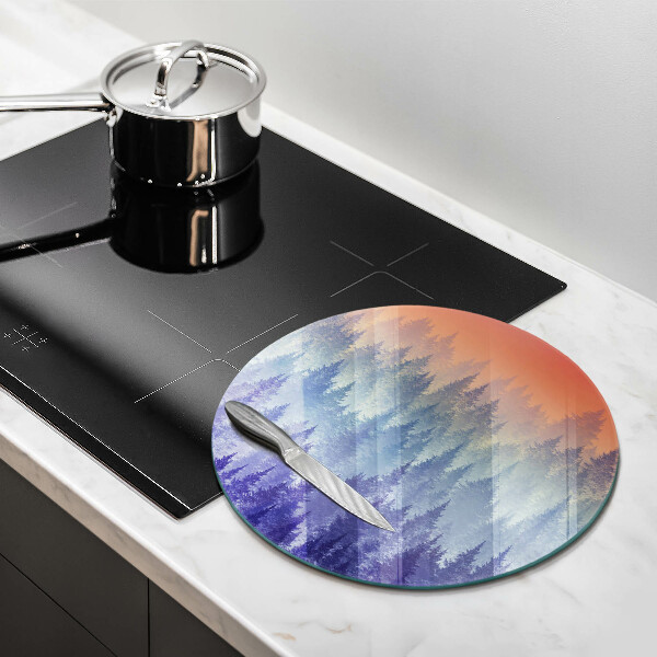 Tocător din sticlă Pădurea la apus