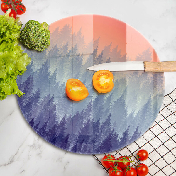 Tocător din sticlă Pădurea la apus