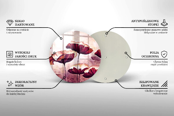 Tocător din sticlă Pictura cu flori