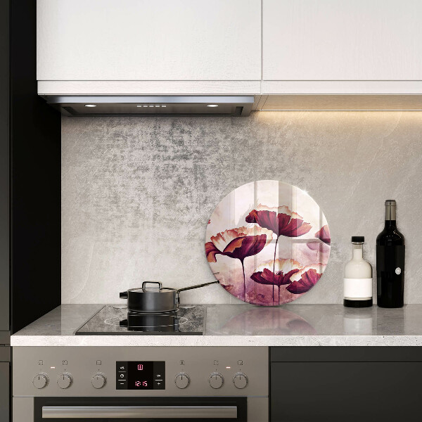 Tocător din sticlă Pictura cu flori