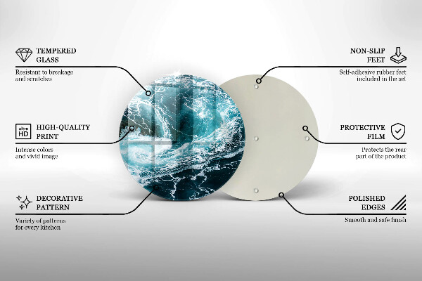 Tocător din sticlă Valuri spumoase de apă