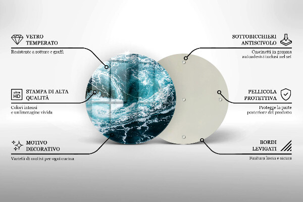 Tocător din sticlă Valuri spumoase de apă