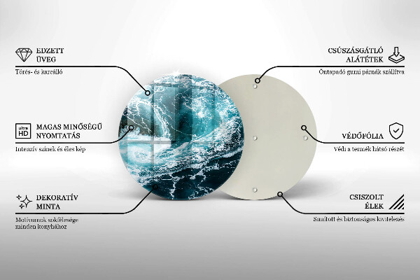 Tocător din sticlă Valuri spumoase de apă