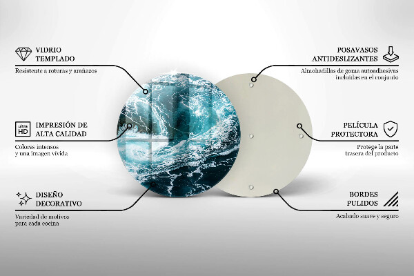 Tocător din sticlă Valuri spumoase de apă