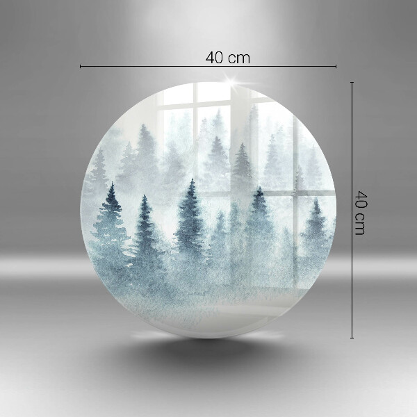 Tocător din sticlă Pădure de iarnă pictată