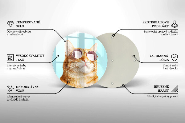 Tocător de bucătărie Pisica rosie cu ochelari