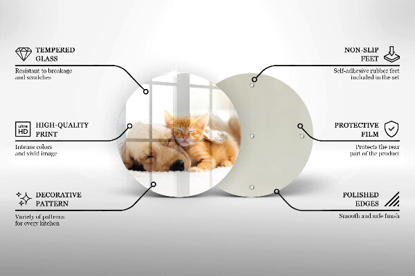Tocător de bucătărie Animale câine și pisică