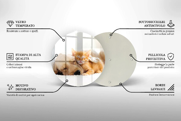 Tocător de bucătărie Animale câine și pisică