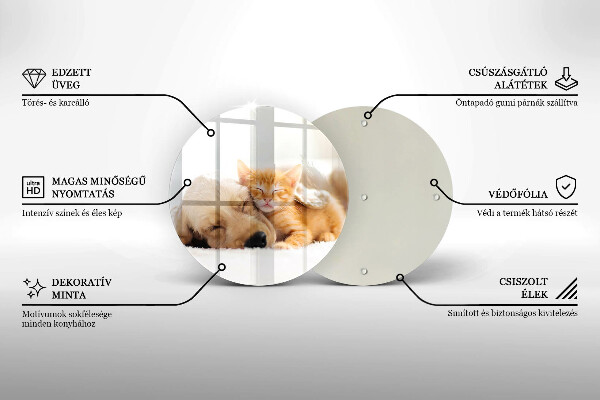 Tocător de bucătărie Animale câine și pisică