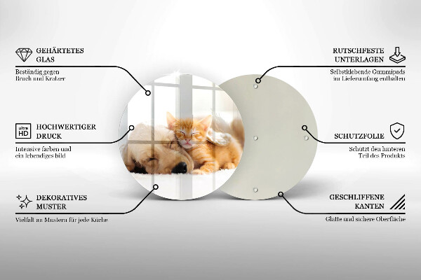 Tocător de bucătărie Animale câine și pisică