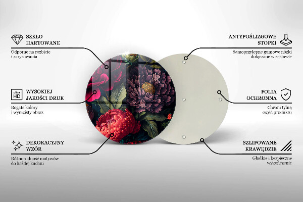 Tocător din sticlă Flori frumoase