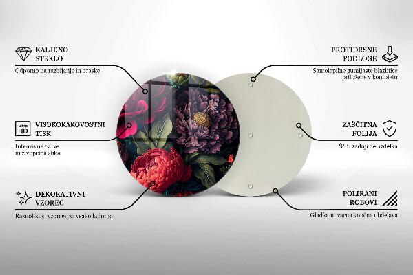 Tocător din sticlă Flori frumoase